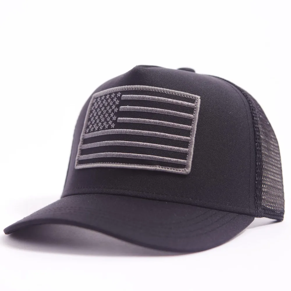 USA Grey Flag Trucker Hat