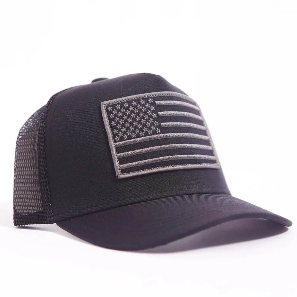 USA Grey Flag Trucker Hat