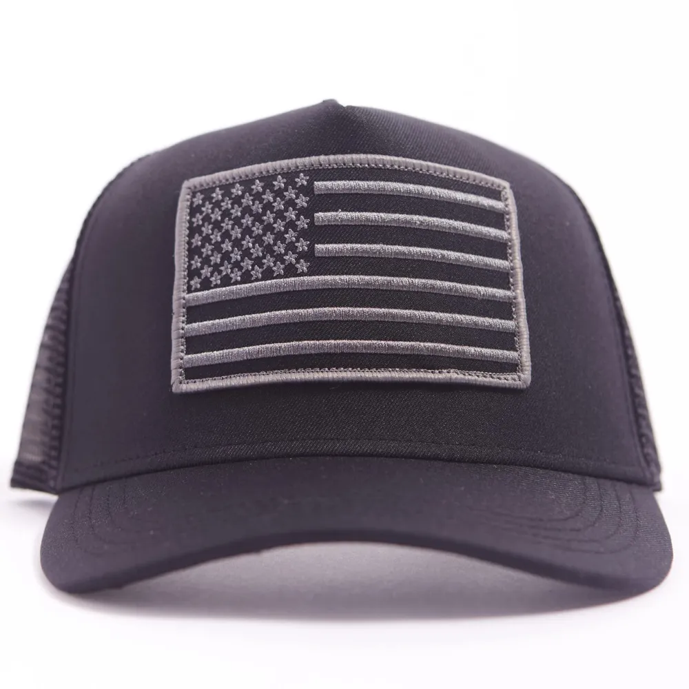 USA Grey Flag Trucker Hat