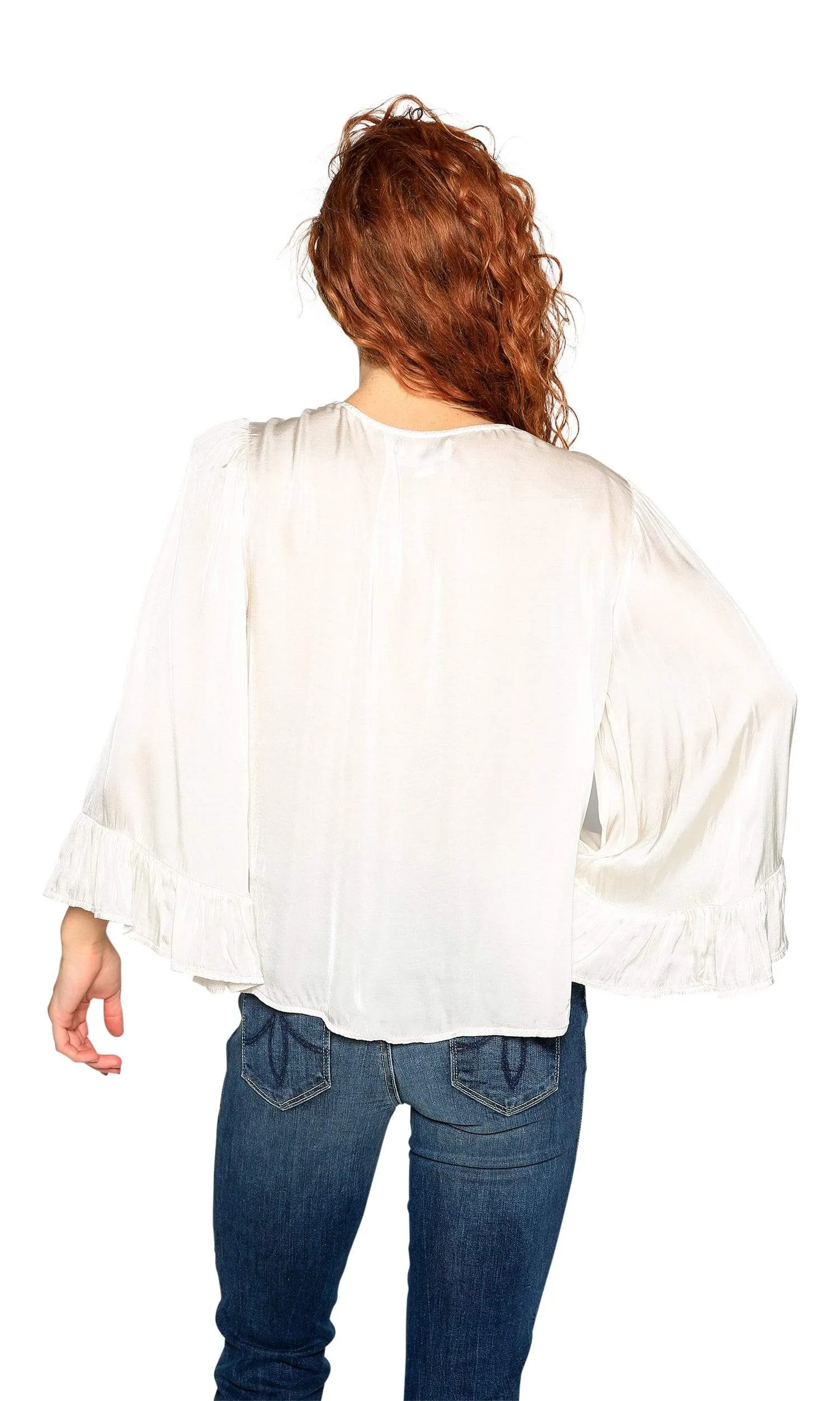 Velvet by Graham & Spencer Galila Velvet Satin Peasant Top