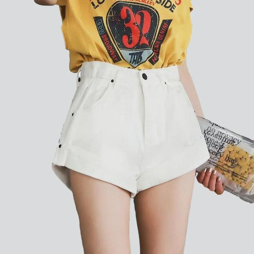 Wide-leg women's jeans shorts